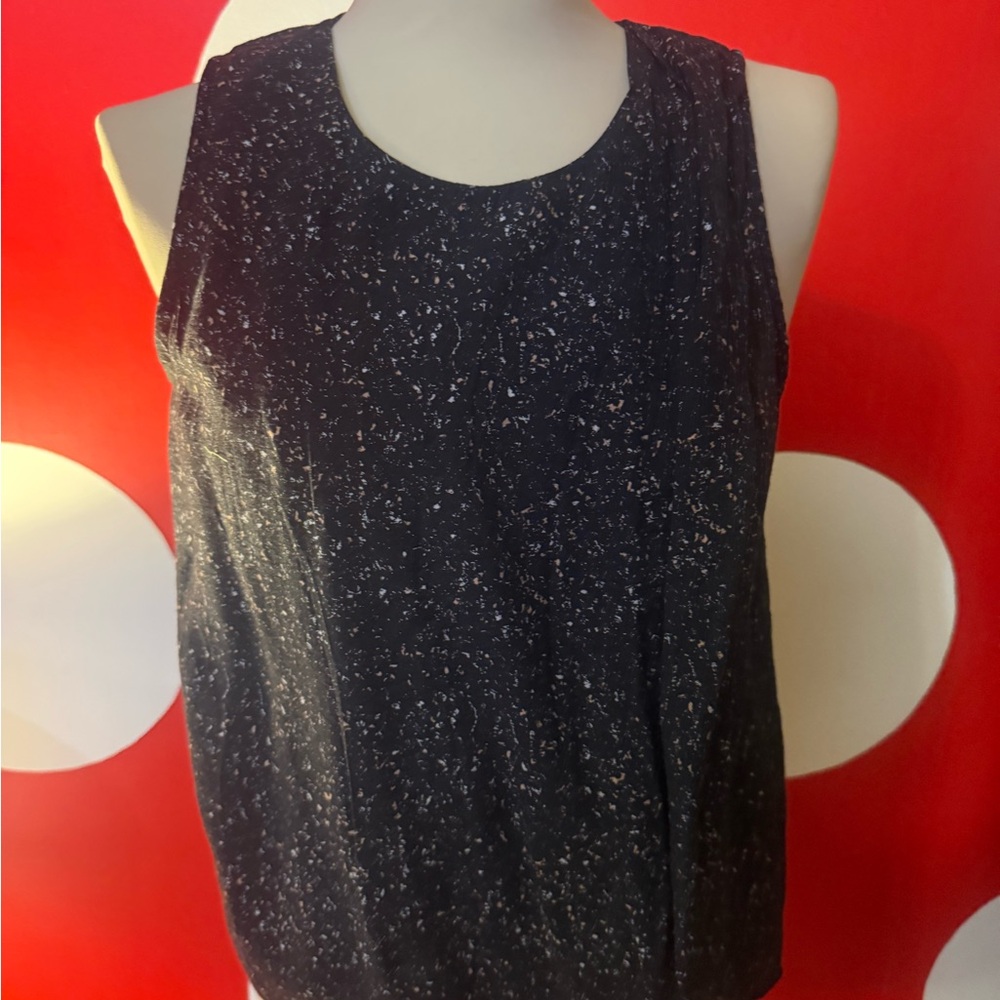 Armani Exchange Navy Speckled Scoop Neck Tank